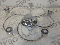 John Lewis and Partners Tameo 5 Light Chrome and Opel Shade LED Designer Ceiling Light Fitting RRP£