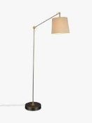 Boxed Croft Collection Ansel Nickel Finish Base Linen Shade Floor Standing Lamp RRP£175 (