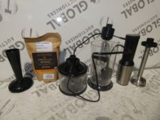 Assorted Items to Include 3 Boxed Hand Blenders and 2 Packs of Premium Blend John Lewis Medium Roast