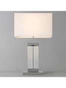 Boxed John Lewis and Partners Emilee Glass Base Fabric Shade Table Lamp RRP£270 (RET00162100)(
