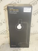 Boxed John Lewis And Partners Huxley LED Saturn Nickel Finish Small Glass Shade Table Lamps RRP£70.0