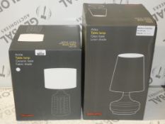 Boxed John Lewis and Partners Designer Table Lamps by Annie and Atley RRP£40-50ach (1851010)(