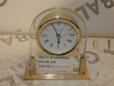 Assorted Boxed and Unboxed London Clock Company Glass and Gold Encased Mantle Clocks RRP£40 (
