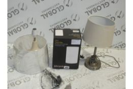 Assorted Boxed and Unboxed Designer Lighting Items to Include an Iona Ceramic Base Cotton Mix