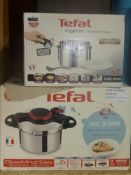 Boxed Assorted Items to Include a Tefal Ingenio Stainless Steel 4 Piece Pan Set and a Tefal