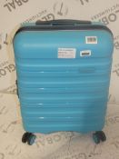 Antler Juno 2 4 Wheel 55cm Hard Shell Light Blue Spinner Suitcase RRP£145 (RET00314122)(Viewing or