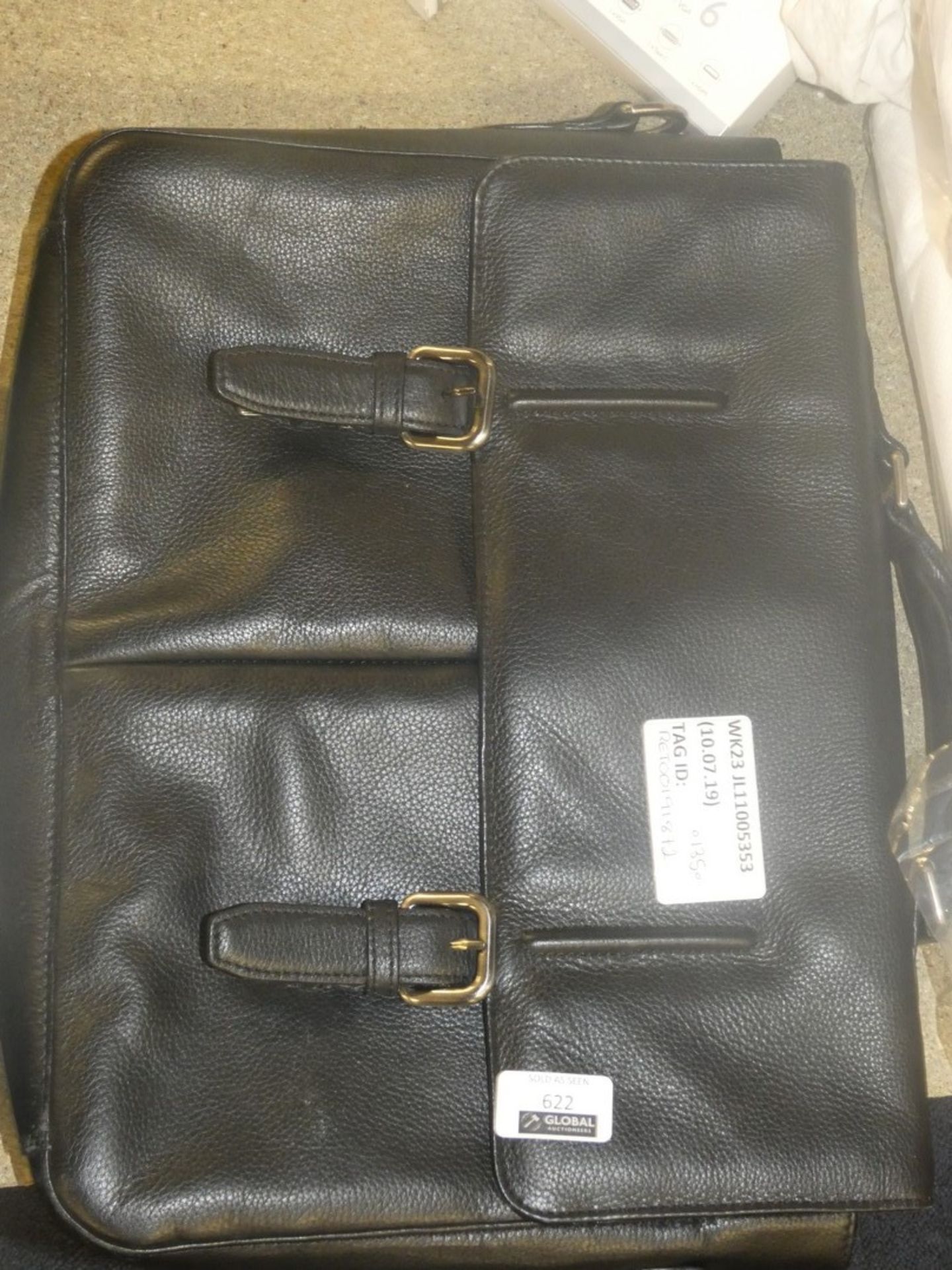 John Lewis and Partners Leather Laptop Briefcase R