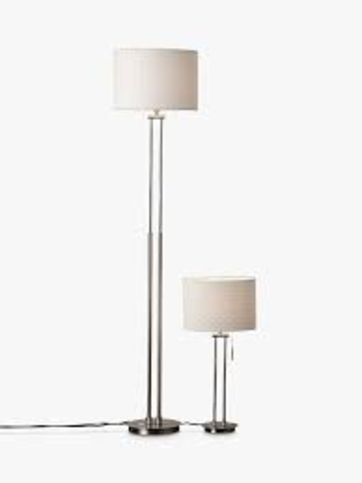Boxed John Lewis and Partners Preston Table and Floor Twin Pack Lamp Set RRP£125 (1763750)(Viewing
