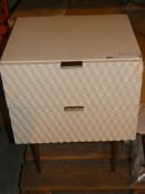 West Elm Designer 2 Drawer Nightstand (In Need of Attention) RRP£320 (RET00149658)(Viewing or