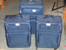 Assorted Qube Large and Medium Soft Shell Navy Blue 360 Wheel Suitcases RRP£30-80each (1700523)(