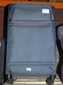 Boxed John Lewis and Partners Navy and Black Xair 3 Medium Suitcase RRP£135 (1824007)(Viewing or