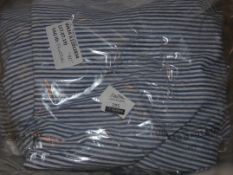 Bagged John Lewis and Partners Textured Blue and White Striped Designer Duvet Cover Set RRP£80 (