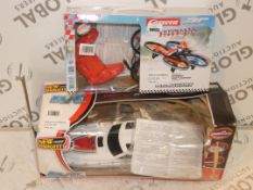 Boxed Assorted Children's Toy Items To Include Carrera RC Easy To Fly Quadcopter And New Brides
