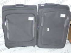 John Lewis and Partners Small Grey 2 Wheel Trolley Luggage Suitcases RRP£85each (RET00147545)(