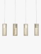 Boxed John Lewis and Partners Obelisk Chrome Finish Glass Designer Ceiling Light RRP£275 (