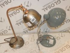 Assorted Unboxed Designer Desk Lamps A Baldwin Desk Lamp And A Penelope Table Lamp RRP £30-55