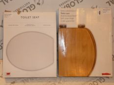 Assorted Solid Rubberwood Toilet Seats and Anti Micro Bio White Soft Close Toilet Seats RRP£40-