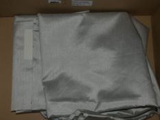 Boxed Pair of John Lewis and Partners Faux Silk Silver Pencil Pleat Headed Designer Curtains RRP£140