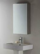 Boxed John Lewis and Partners Single Door White Mirrored Bathroom Cabinet RRP£80 (RET00162051)(