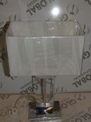 Boxed Emilee Glass Base Fabric Shade Table Lamp RRP£135 (RET00211700)(Viewing or Appraisals Highly