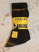 Brand New Packs Of 3 Stanley Sizes 6-11 Work Socks RRP £7 Per Pack