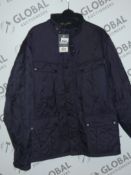 Barbour International Gents Designer Quilted Jacket in Navy Blue RRP £155 (1784089) (Viewing Or