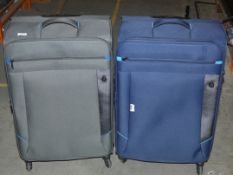 Qube Grey and Navy Blue Large Designer Suitcases RRP£80each (RET00192131)(Viewing or Appraisals