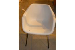 Cream Plastic Metal Leg Designer Dining Chairs RRP£40each (1265388)(1265381)(Viewing or Appraisals