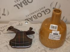 Assorted Items To Include A Barbour International Dog Harness And A Scandy Pattern Vase In Yellow