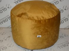 John Lewis and Partners Velvet Gold Pouffe RRP£65 (1955034)(Viewing or Appraisals Highly