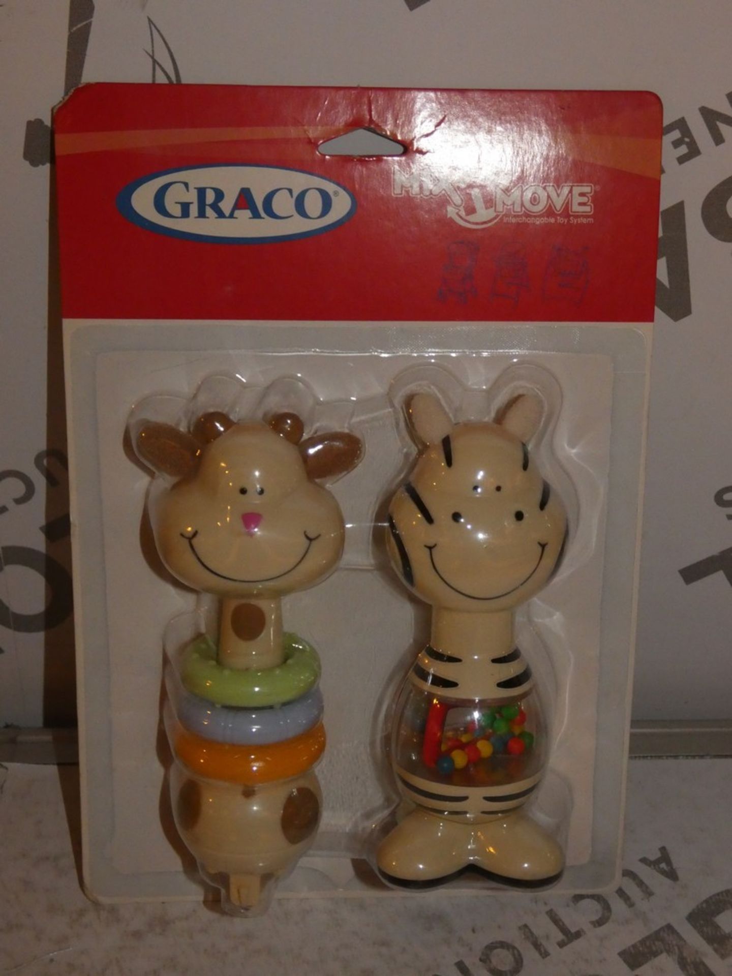 Lot to Contain 24 Boxed Brand New Graco Mix and Move Twin Pack Baby Rattle Sets RRP£10 (400)