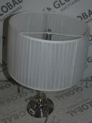 Pair of Stainless Steel Linen Shade Designer Table Lamps Combined RRP £220 (Viewing or Appraisals