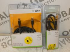 Lot to Contain 20 Assorted Electrical Items to Include HDMI Cables and Antenna Cables (Viewing or