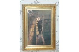The Bookworm -A Artist, K.Spitzweg (1808-1885). Hand Finished, Oil On Painted Canvas. Approx Year At