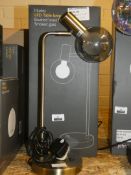 Boxed John Lewis and Partners Huxley Brushed Brass Finish Smoked Glass Shade Table Lamp RRP £70 (