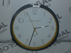 Thomas Kent Of London Clocksmith Grey And Yellow Painted Wall Clocks RRP £50 Each (RET00098575) (