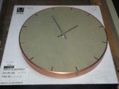 Boxed Umbro Piatto Sage Green and Rose Gold Wall Clocks RRP £30 Each (792505)(991040)(Viewing Or