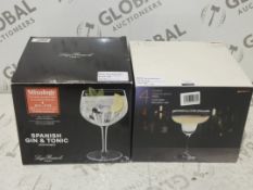 Boxed Spanish Gin And Tonic Glasses and Margarita 440ml Crystal Glass Cocktail Glasses RRP £20-£40