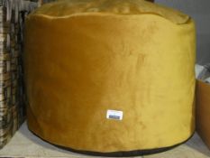 John Lewis And Partners Dark Yellow Velvet Poof RRP£65.00 (2047882) (Viewings Or Appraisals Highly