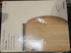 Assorted John Lewis and Partners Anti Micro Bio Oak Finish Toilet Seats And White Designer Toilet