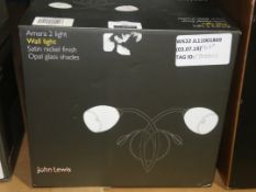 Boxed John Lewis And Partners Amara 2 Light Wall Light Fittings RRP £55 Each (1700001) (1700046) (