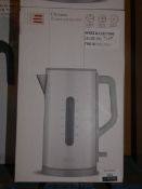 Boxed John Lewis and Partners 1.7L Rapid Boil Coated Stainless Steel and Gloss White Cordless Jug