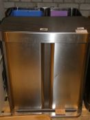 Simple Human Stainless Steel Pedal Bins (in Need Of Attention)RRP £180 (ret00421162)(ret00230214)(