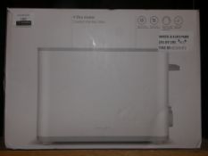 Boxed John Lewis and Partners Coated Stainless Steel and Gloss White Toaster RRP £60 (2030083)(