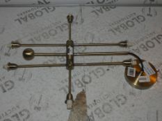 Boxed John Lewis And Partners Six Light Huxley Antique Brass Ceiling Light (Missing Shade) RRP£250.0