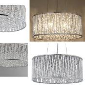 Boxed Amelia 40cm French Gold Plated Crystal Glass Ceiling Light Pendant RRP £275 (2015071) (