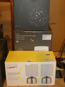 Boxed Assorted Lighting Items To Include A House By John Lewis Lucy Touch Control Lamp, Lotus