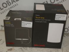 Lot to Contain 2 Boxed John Lewis and Partners Danny Touch Control Lamps and Lockheart Chrome Finish