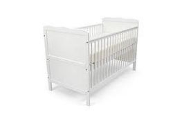 Boxed Scarlet Solid White Wooden Children's Cot Bed RRP £130 (Viewing Or Appraisals Highly