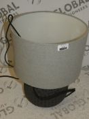 Ceramic Base Fabric Shade Laser Cut Table Lamp RRP £55 (ret00295534)(Viewing Or Appraisals Highly
